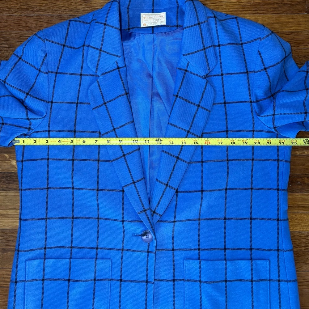 Pendleton Blue Windowpane Blazer Jacket - Picture 3 of 13